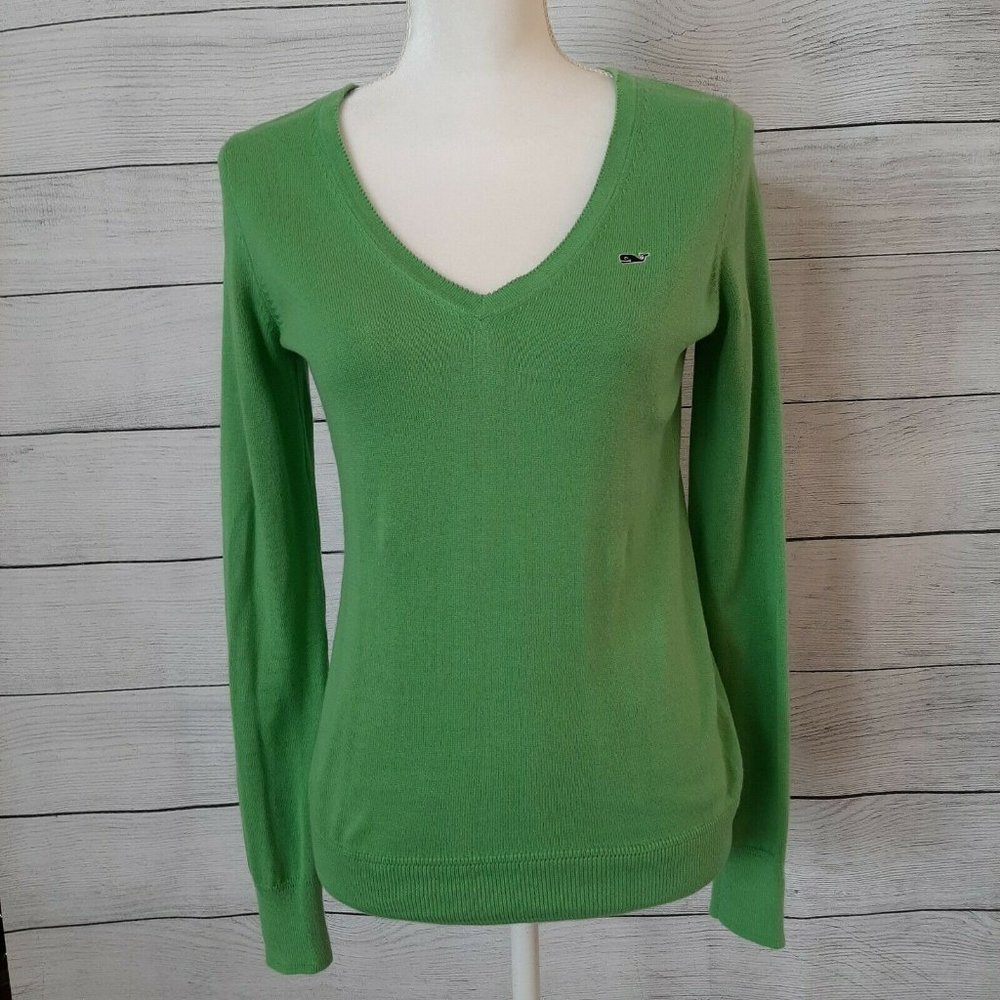 Vineyard Vines Grass Green V-neck Sweater Small